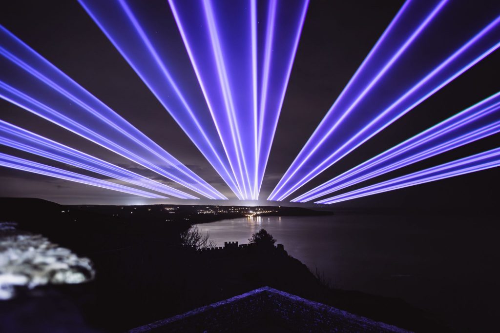YORKSHIRE COAST LIGHT NIGHT LASERS OVER THE WATER DISPLAY SHOW